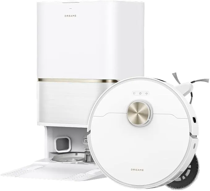 DREAME L50 Ultra Ae Robot Aspirador y Fregasuelos, 100 Días de Vaciado Automático, Mopas con Autolimpieza a Alta Temperatura, 28.000 Pa de Succión, Limpia a Fondo Esquinas y Bordes.