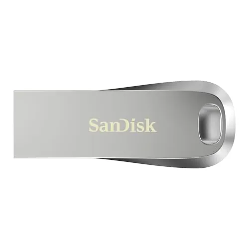 SANDISK Ultra Luxe Pendrive, USB Type-A, 1 TB (Unidad Flash, Velocidad de Lectura hasta 400 MB/s, USB 3.2 Gen 1 + USB 3.0 Compatible, Protección con Contraseña, RescuePRO Deluxe, Metálico) Plata
