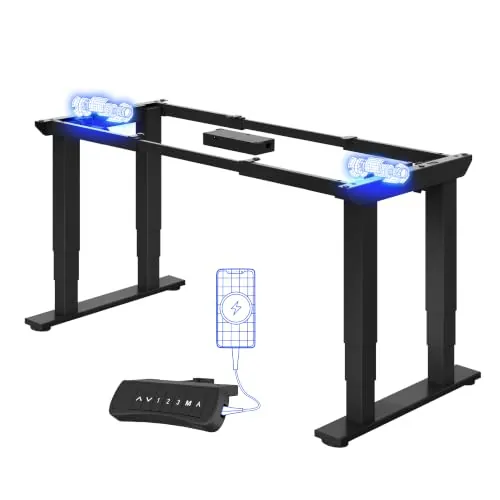 FLEXISPOT Escritorio Elevable Eléctrico 4 Patas 2 Motores, 250kg, 66-131cm