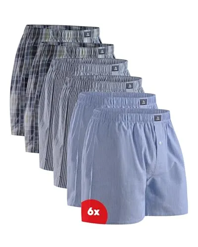 DANISH ENDURANCE Calzoncillos Hombre Boxer, 4 y 6 Pack Assorted Azul/Stripes Mix XL