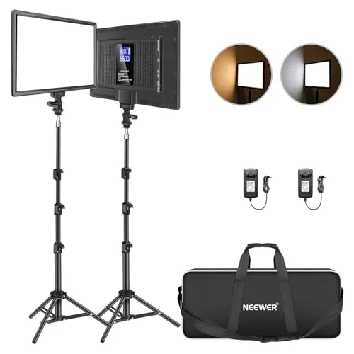 NEEWER NL-192AI Kit Panel de Luz LED de Video 13" con Soporte, 2 Pack