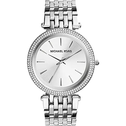 Michael Kors - Reloj Darci analógico de Cuarzo con Correa de Acero Inoxidable en Tono Plateado para Mujer MK3190