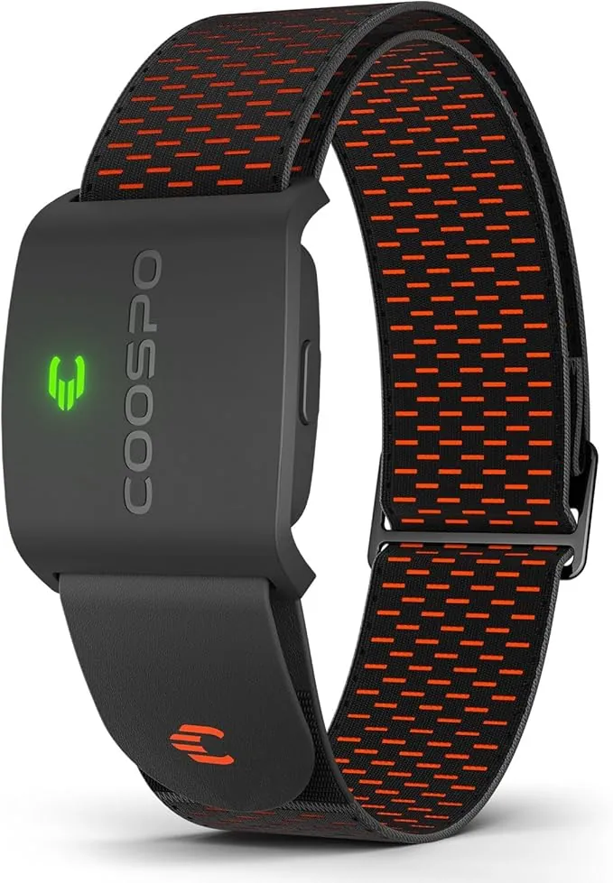 COOSPO HW9 Pulsómetros HRV Zona de Frecuencia Cardíaca Banda Bluetooth5.0 Ant+ con Memoria Sensor LED, IP67 Impermeable Rechargeable Heart Rate Monitor Bracelet Compatible con Wahoo Strava Polar