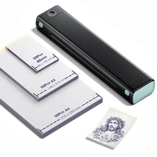 Phomemo M08F Termocopiadora Tattoo Impresora Tatuajes con 150 Pcs de Papel