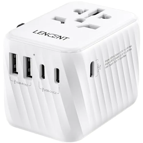 LENCENT Adaptador Enchufe Universal para Viaje, Cargador Internacional