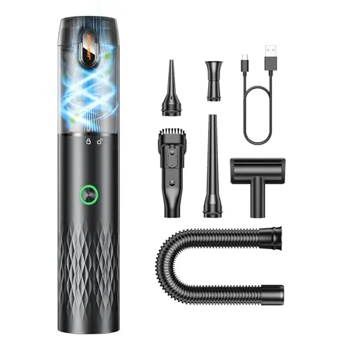 SEALIGHT Aspirador de Mano, 29000Pa Aspiradora sin Cable Coche, 40 Minutos Duración Batería, 4 en 1 Aspirador Coche con Motor Sin Escobillas 2 Niveles de Succión, para Pelo de Mascotas, Coche, Hogar