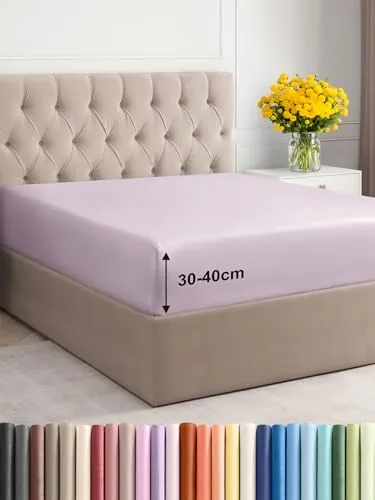 Sábana Bajera 90x190 - Microfibra Bolsillo 40cm (16") - Lavanda Clara