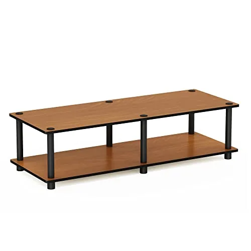 Furinno Just Soporte de TV Ancho, Madera, Light Cherry/Black, Wide 41.3"(W) x10.9(H) x15.6(D)