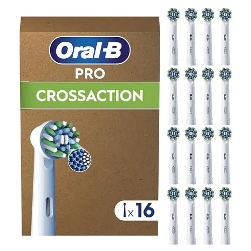 Oral-B Pro CrossAction Cabezales de Recambio Originales, Blanco, Pack de 16