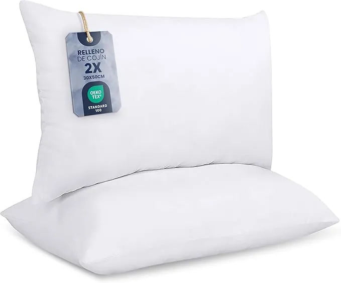 Utopia Bedding Relleno de Cojín 30 x 50 cm (2 Unidades), Fibra Virgen Siliconada, Almohadas de Sofá (Blanco)