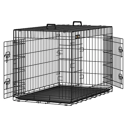 Feandrea Jaula para Perros, con 2 Puertas, 107 x 70 x 77,5 cm