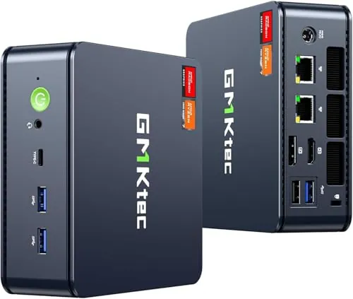 GMKtec M6 Ultra Gaming Mini PC Ryzen 5 7640HS (Actualizado Desde 6600H/6800U), 32GB RAM DDR5 512GB SSD Dual Nic LAN 2,5GbE Mini Computer, Triple Pantalla 4K, WiFi 6, USB4, BT 5.2, DP, HDMI 2.0