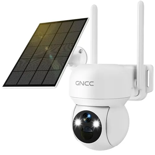 GNCC Cámara de Vigilancia Exterior Solar 4G LTE 2K 3MP con Sim sin WiFi