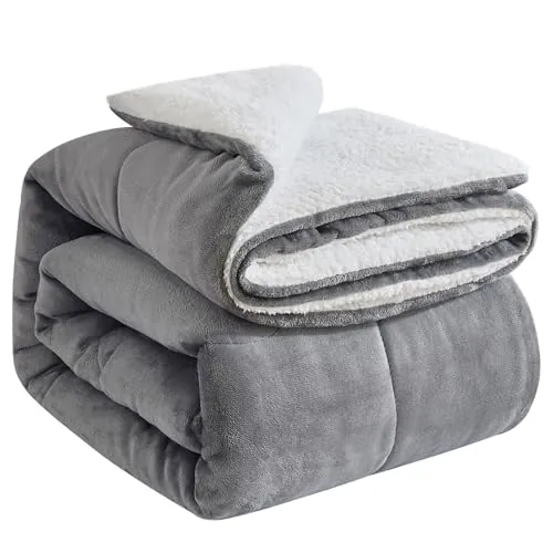 OMERAI Manta Forro Polar Sherpa 150x200cm Manta Sofa Peluda Gruesa Calida