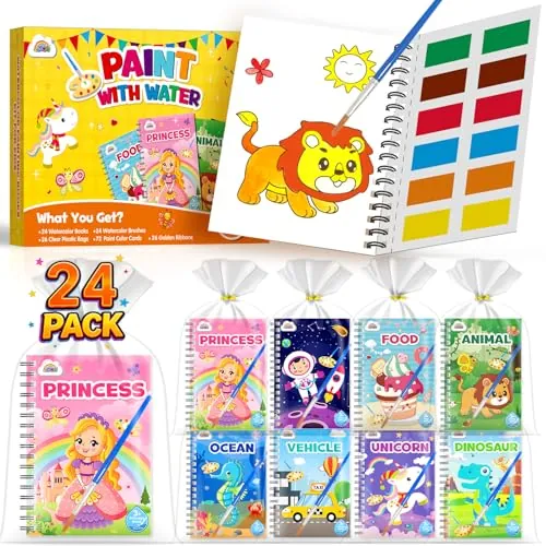 ZMLM Libros de Colorear con Agua para Detalles Cumpleaños niños | Regalos Cumpleaños Colegio invitados Juguetes, Livros de colorir infantis Manualidades Niños para 3 a 9 Años(24 Clásico)