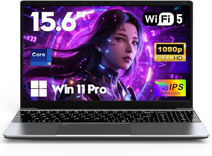 FUNYET Ordenador Portátil,2026 Laptop PC 15,6 Pulgadas, 16 GB de RAM, SSD de 1 TB, Core i5 6200U,IPS FHD 1920 × 1080, batería de 5000 mAh, Teclado retroiluminado, Apertura de 180°