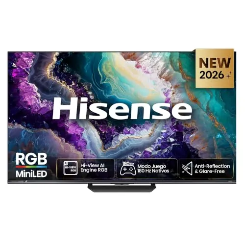 Hisense 85UR8S - RGB MiniLED 85 Pulgadas Smart TV 4K, 180 Hz Nativos | 100% BT.2020, Modo Juego 180 Hz, Anti-Reflection & Glare-Free, 2.1.2 Sonido Multicanal, Dolby Vision IQ, HDR10+
