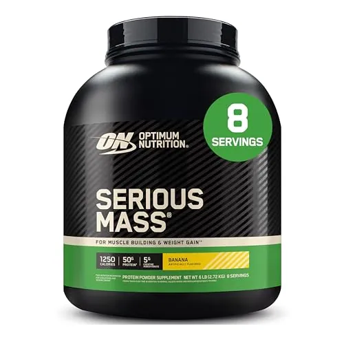Optimum Nutrition Serious Mass Proteína para Ganar Peso, Sabor Plátano, 2.73kg, 8 Servicios