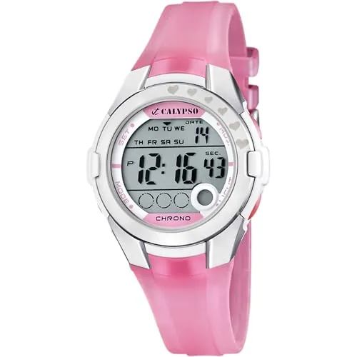CALYPSO Reloj Infantil K5571/2 Digital Crush Caja de Caucho Multi Correa de Caucho Rosa