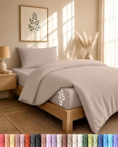 Utopia Bedding 3 Piezas Juego de Cama - Cama 90 (Beige)
