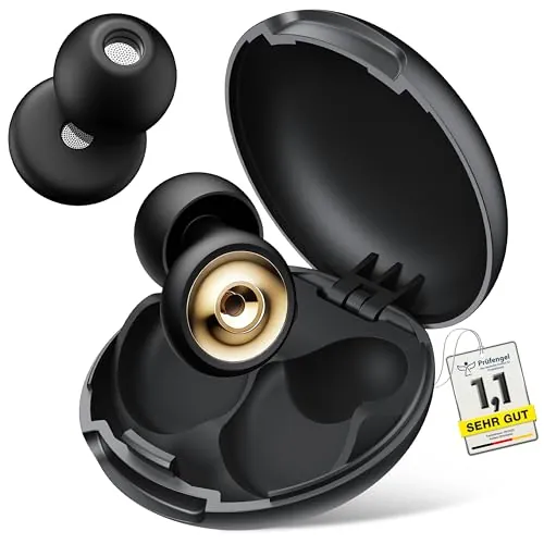 Aoiiena Pro-Comodidad Tapones Oídos Ruido Dormir - con Filtro Metálico Avanzado,46dB Reducción Ruido, Suave Nano-Silicona, 4Tamaños (XS-L) Ajuste para Dormir, Moto, Conciertos & Trabajo