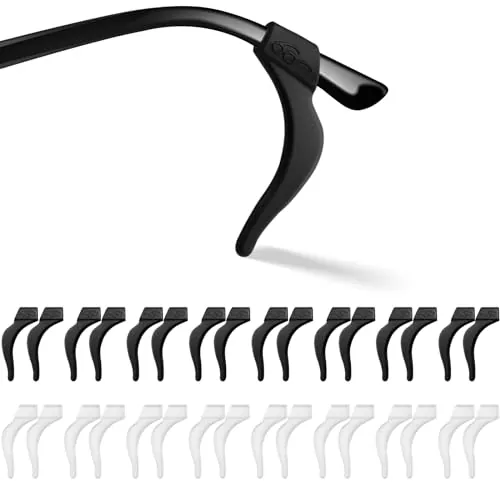 Qufiiry 16 Pares de Gafas Ganchos de Orejas, Patillas Gafas Silicona, Soporte Antideslizante para Gafas, Ganchos Universales de Silicona, Ideal para el Trabajo, Clases, Exteriores