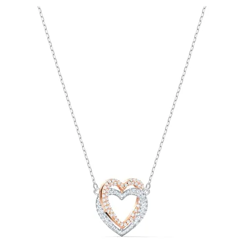 Swarovski Collar Swarovski Infinity, Corazón, Blanco, Combinación de acabados metálicos