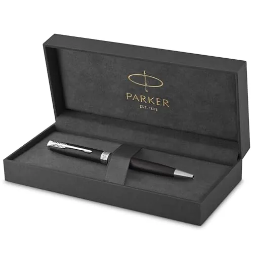 Parker Sonnet bolígrafo | lacado en negro mate con adorno acabado en paladio | punta media | en estuche de regalo