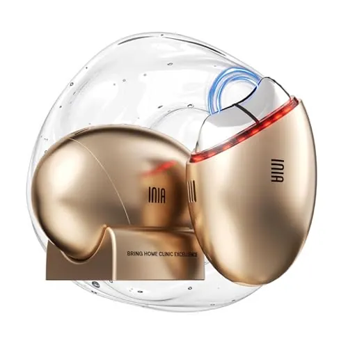 INIA Dispositivo Facial Microcorriente con Gua Sha y Luz Roja | 7 en 1 con microcorriente, calor y crioterapia, dispositivo facial para una apariencia más firme y cuidada