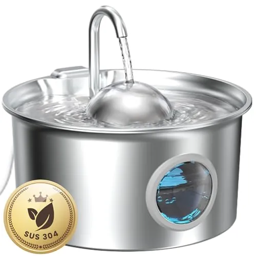 Fuente para Gatos Acero Inoxidable: Bebedero Gatos Automatico 2.6L