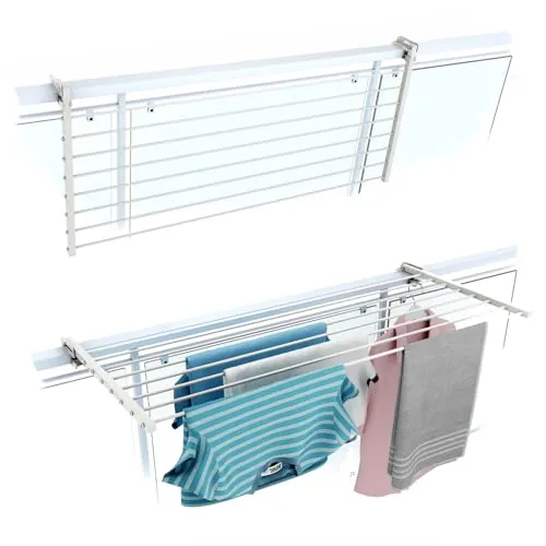 foxydry Duo, tendedero de barandilla y balcón, Plegable, 118 cm