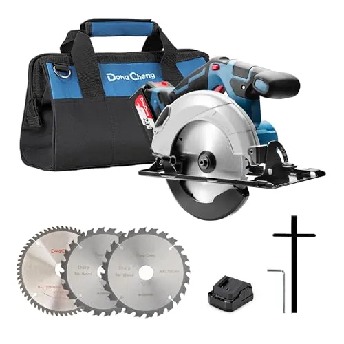 Dong Cheng 20V Sierra circular inalámbrica sin escobillas 165mm, 5000 RPM