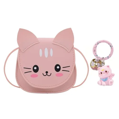 JDNFKG 1 Bandolera De Gato Y 1 Cole De Gato Lindo, Bandolera De Gato Para Niña, Bandolera Ajustable Para Niños, Adecuada Para Niñas.
