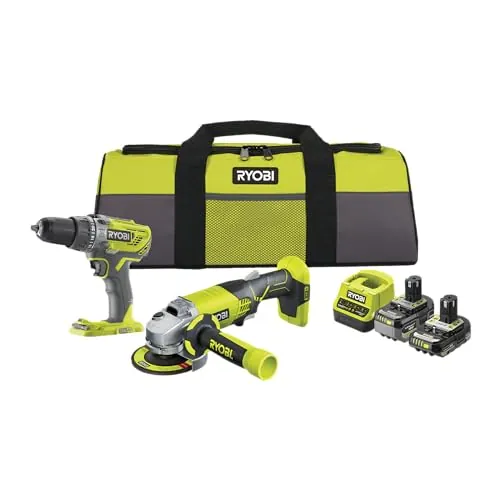 RYOBI 18V ONE+ Duo – Taladro Percutor 50 Nm y Atornillador Impacto 220 Nm – Incluye 2 Baterías 2.0 Ah y Cargador