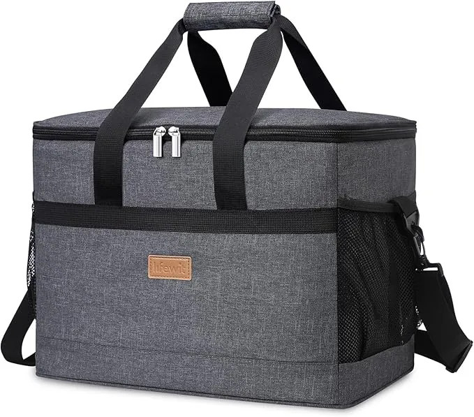 Lifewit Nevera Portatil 30L, Bolso Neveras Isotermica para Hombre, Grande Bolsas Termica Porta Alimentos, Cooler Bag Tela Plegable para Playa, Camping, Viaje, Trabajo, Picnic, Gris Oscuro