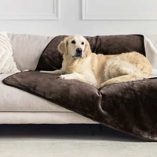 Dreamzie - Manta Impermeable Perro y Gato Suave - 127x152 cm - Marrón
