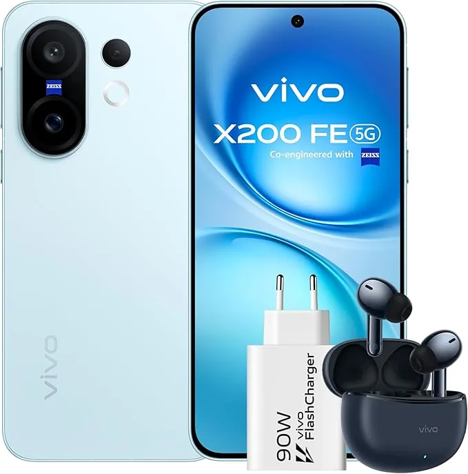 vivo X200 FE Smartphone 5G, Móvil 12 GB + 512 GB, Pantalla LTPO de 6,31” con calibración de Color ZEISS Master, cámara superteleobjetivo ZEISS de 50 MP con IA, Mediatek Dimensity 9300+, 6500 mAh