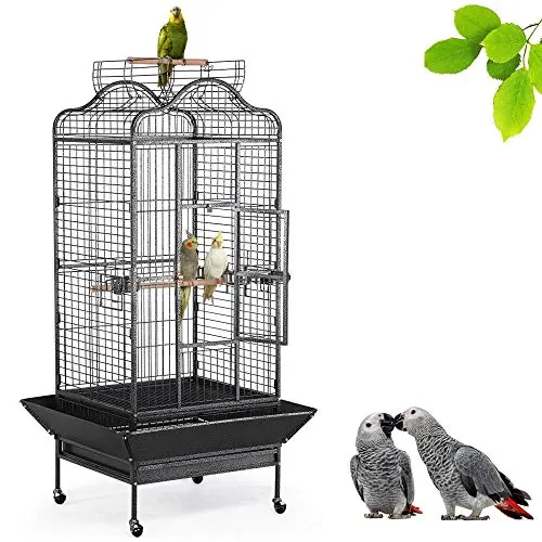 Yaheetech Jaula para Pájaros Jaula Grande con Ruedas 81 x 77 x 160 cm