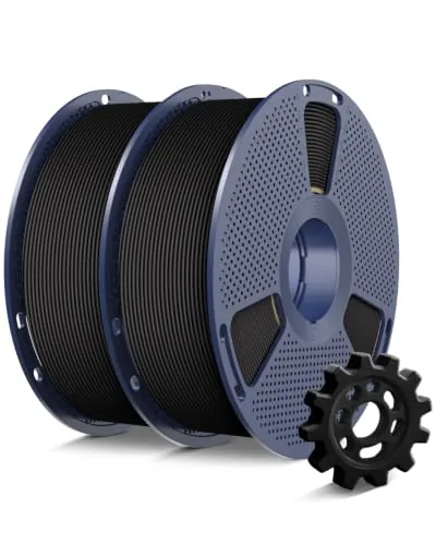 SUNLU Pack 2KG Filamento PETG Rápido, Alta Velocidad 30-600mm/s Filamento de Impresora 3D 1.75mm ±0.02mm, 1kg Bobina, 2 Paquetes en Total (Negro+Negro)