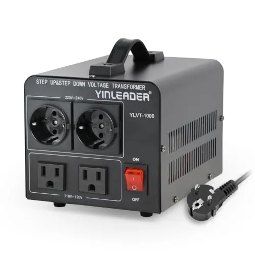 Yinleader 1000W - Transformador Elevador/Reductor de Voltaje de 1000 Vatios EE.UU. - Convertidor de Energía de 220 Voltios - 220V / 110V 1000W Estabilizador de voltaje automático
