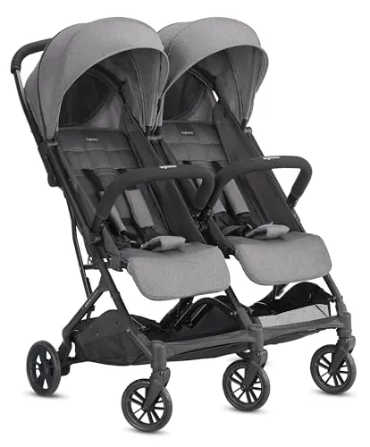 Inglesina Twin Sketch Cochecito Doble, Gris, Ultraligero y Compacto, Ideal para Gemelos o Hermanos, Confort Elevado, hasta 15 kg