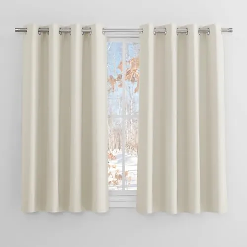 PONY DANCE Cortinas Opacas y Termicas Aislantes para Cocina,2 Piezas