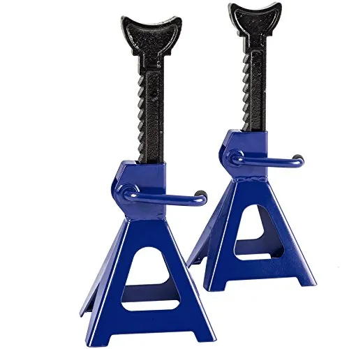 tectake® Gato Coche Hidráulico 3T, Elevador Coche Taller Ajustable 9 Posiciones 285-425 mm, Caballete Coche 3000 kg, Gato Hidráulico, Robusto y Estable - Set de 2 Azul