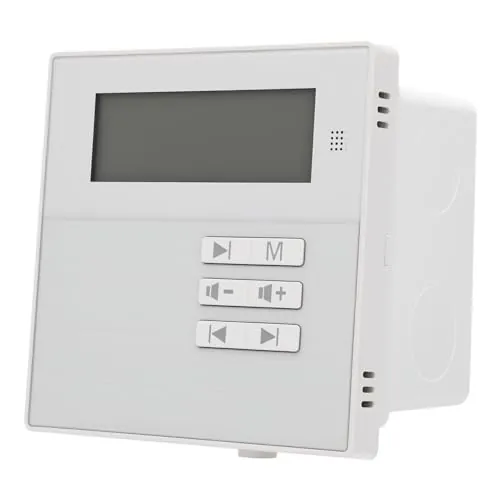 VBESTLIFE Amplificador de Música de Montaje en Pared de 4 Vías con Bluetooth 5.3, Salida de 40 W, Pantalla LCD y Control Remoto IR para Audio Doméstico y Comercial