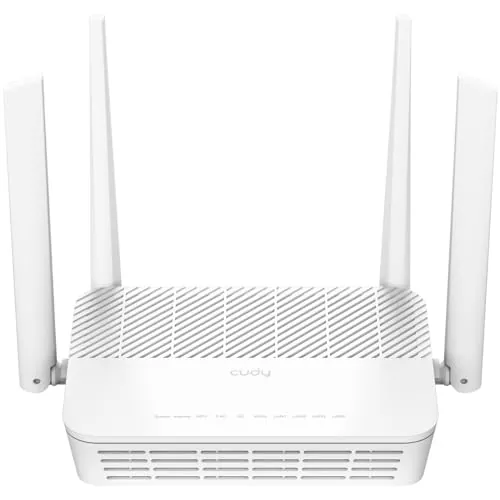 Cudy AX3000 Wi-Fi 6 de doble banda a 2,5 G Router, 4 puertos GbE, WR3000H | Matriz de formación de haces con tres antenas: tres antenas internas de alta ganancia con tecnología de formación de haces di