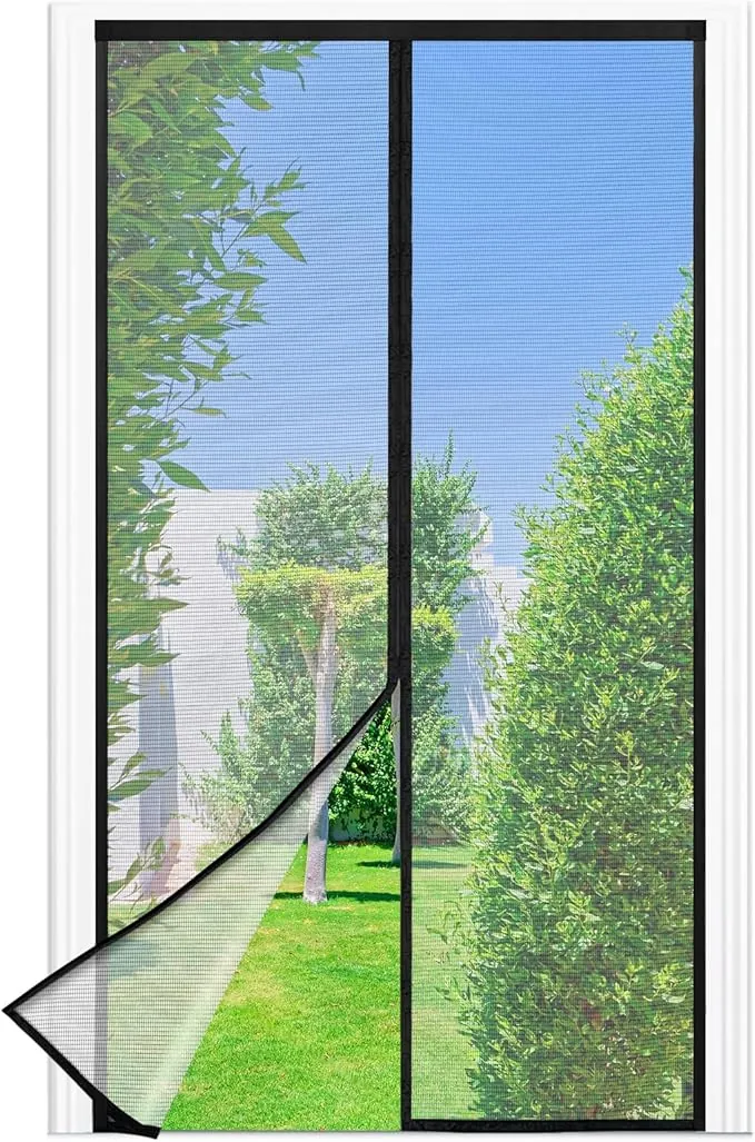 Mosquitera Puerta Magnetica - 100 x 210 CM - Negro, Mosquiteras para Puertas, Cierre Magnético de Arriba a Abajo, Automáticamente,Mantiene el Aire Fresco
