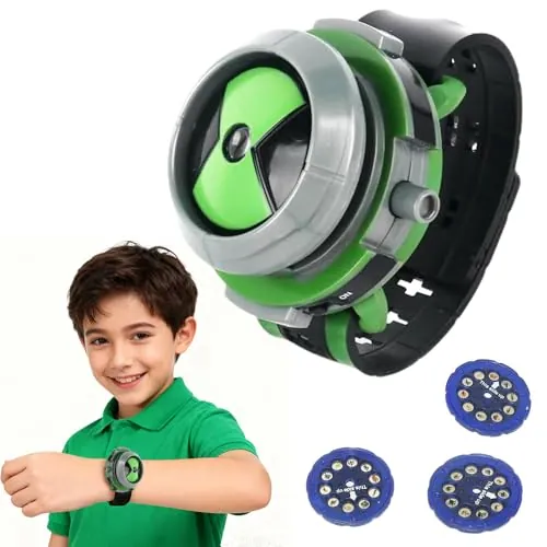 Nzkeuf Reloj Proyector para Niños, Reloj Proyector de Pulsera con 10 Imágenes, Fanáticos del Anime, para Regalos de Cumpleaños, Juegos de rol Infantiles
