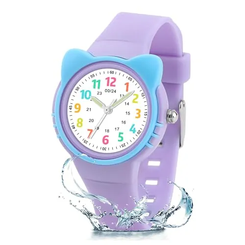 DTKID Reloj Analógico para Niños y Niñas con Esfera Luminosa y Fácil Lectura, Resistente al Agua 50 Metros, Ideal de 5 a 16 año