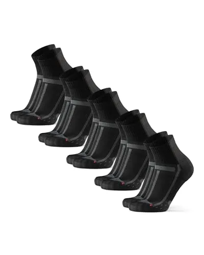 DANISH ENDURANCE Calcetines de Running, 3 y 5 Pack Negro/Gris 39-42