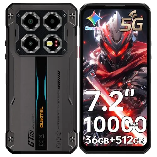 OUKITEL WP60 5G Movil Irrompible, 7.2" HD+ 120Hz Móvil Resistente